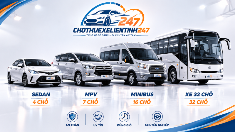 Các dòng xe cho thuê đi Bình Dương tại Cho Thuê Xe Liên Tỉnh 247