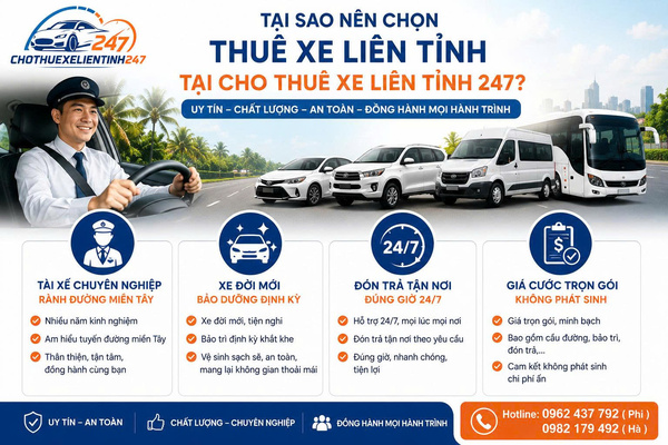 Tại sao nên chọn thuê xe liên tỉnh tại Cho Thuê Xe Liên Tỉnh 247?