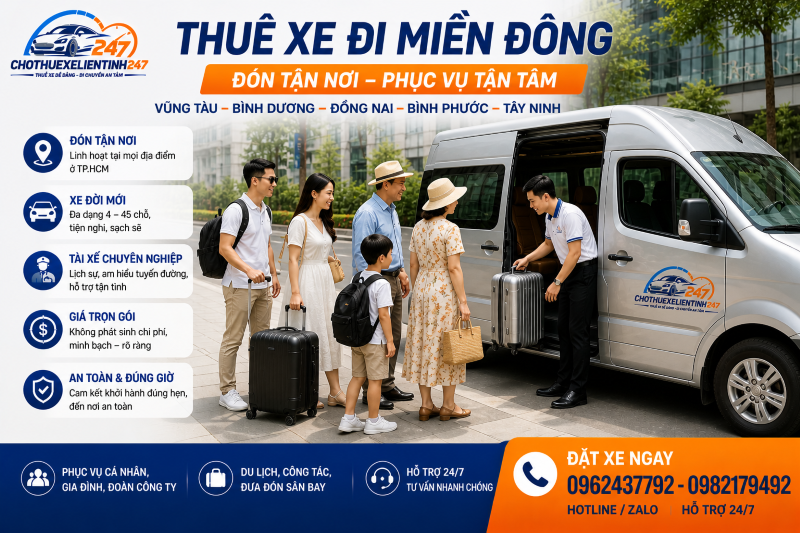 Thuê xe đi Miền Đông cho gia đình và đoàn doanh nghiệp tại Sài Gòn
