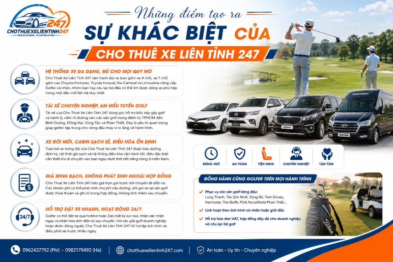 Những điểm tạo ra sự khác biệt của Cho Thuê Xe Liên Tỉnh 247