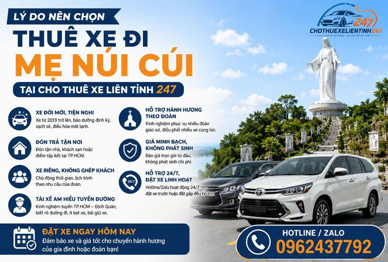 Lý do nên chọn thuê xe đi Mẹ Núi Cúi tại Cho Thuê Xe Liên Tỉnh 247 Lý do nên chọn thuê xe đi Mẹ Núi Cúi tại Cho Thuê Xe Liên Tỉnh 247
