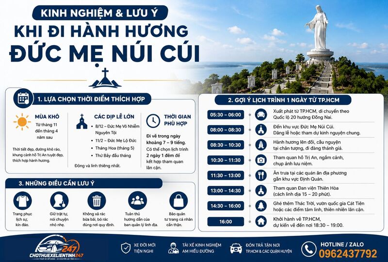 Kinh nghiệm và lưu ý khi đi hành hương Đức Mẹ Núi Cúi Kinh nghiệm và lưu ý khi đi hành hương Đức Mẹ Núi Cúi