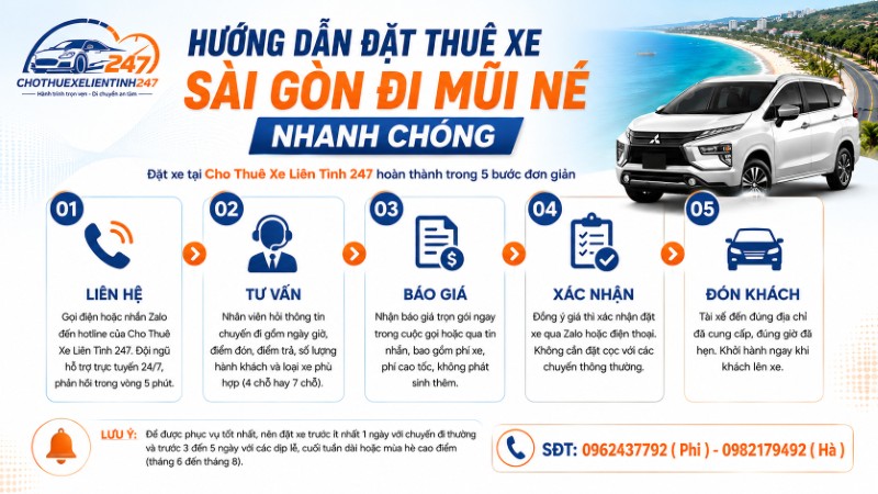 Đặt thuê xe Sài Gòn đi Mũi Né nhanh chóng tại Cho Thuê Xe Liên Tỉnh 247 Đặt thuê xe Sài Gòn đi Mũi Né nhanh chóng tại Cho Thuê Xe Liên Tỉnh 247