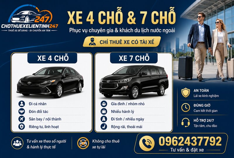 Các dòng xe phục vụ chuyên gia và khách du lịch nước ngoài Các dòng xe phục vụ chuyên gia và khách du lịch nước ngoài