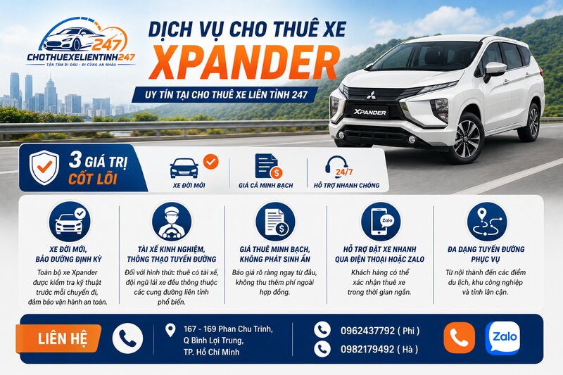 Dịch vụ cho thuê xe Xpander uy tín tại Cho thuê xe liên tỉnh 247 Dịch vụ cho thuê xe Xpander uy tín tại Cho thuê xe liên tỉnh 247