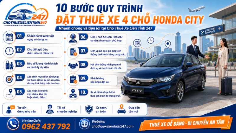 Quy trình đặt thuê xe 4 chỗ Honda City nhanh chóng và tiện lợi tại Cho Thuê Xe Liên Tỉnh 247 Quy trình đặt thuê xe 4 chỗ Honda City nhanh chóng và tiện lợi tại Cho Thuê Xe Liên Tỉnh 247