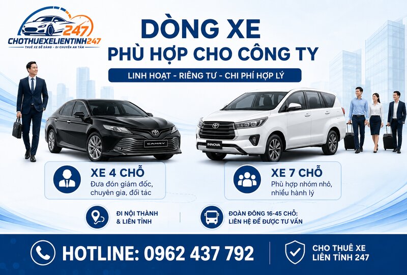 Các dòng xe phù hợp với nhu cầu thuê xe cho công ty Các dòng xe phù hợp với nhu cầu thuê xe cho công ty