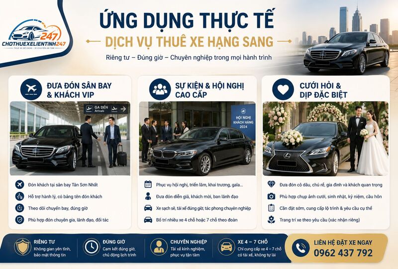 Ứng dụng thực tế của dịch vụ thuê xe hạng sang Ứng dụng thực tế của dịch vụ thuê xe hạng sang